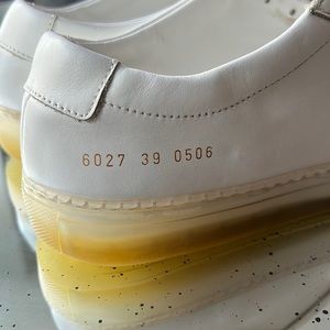 Common Projects by Woman Size 9 White Original Achilles Low Transparent Sneakers